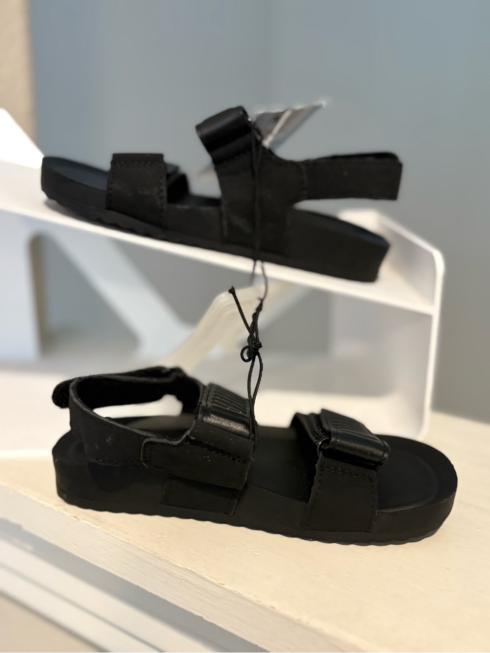 Cat & Jack New Toddler Kody Hook & Loop Black Sandals Toddler Boy Sz 8 - Picture 2 of 6